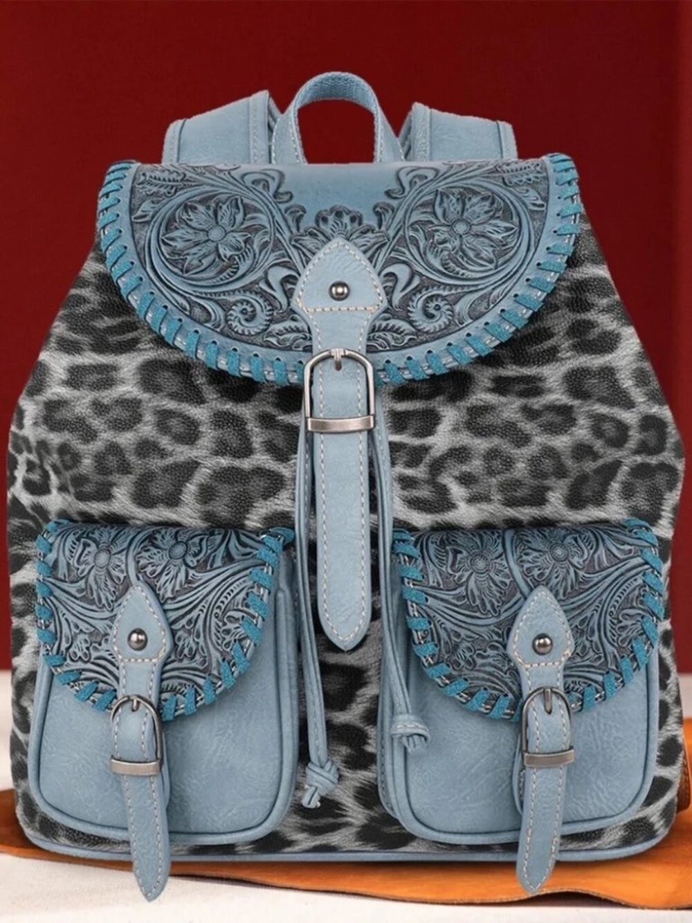 Montana West Tooled Collection Backpack - Blue